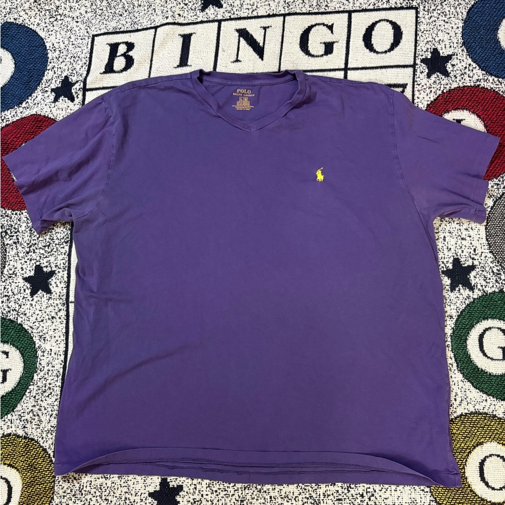 Polo Ralph Lauren Vneck T-shirt Purple, Men’s Large